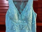 Vestido - verde água com saia de brilhos