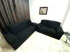 Conjunto de Sofás de 2 e 3 Lugares em Corino Preto