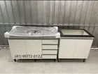 Pia Inox com Balcão de Cooktop