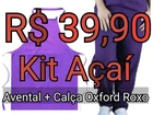 Kit Açaí Avental + Calça de Elástico em Oxford Roxo ?