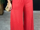 Calça Pantalona Fios Dourados