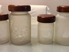 Kit higiene de vidro para cotonetes e algodão com tampa de madeira