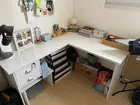 mesa de Escritorio/Estudo em L Branca