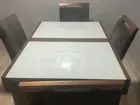 Mesa Extensivel De Jantar Com Vidro E Madeira 4/6 Lugares