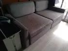 Sofá retrátil 2 lugares em Estofado / Tecido Cinza 90 cm x 224 cm x 155 cm