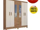 Guarda roupa casal real 6 portas espelho - novo