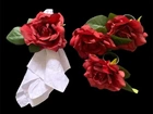 Porta guardanapo de rosas vermelhas - novo - kit com 4