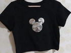 Camiseta Preta Mickey com Strass
