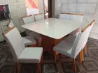 mesa de jantar 8 lugares cadeiras 100% madeira ( Pronta entrega )
