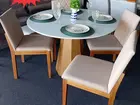 mesa de Jantar Lançamento 1, 20m Tampo MDF c/ Vidro 4C - Oferta