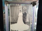 Porta Retrato espelhado antigo com moldura em prata