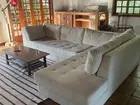 Sofá de Canto em L - Bege Claro Branco 2mx3m