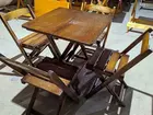 Mesa dobrável 70x70 com 4 cadeiras