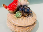 Porta Joias pássaros em Porcelana 10 x 15 altura