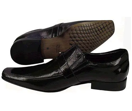 Sapato Social Verniz Preto Couro Legítimo Hoddi Calçados Ref. 410