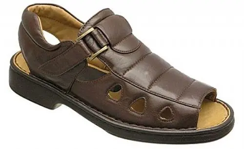 Sandália Masculina Marrom ou Preta Linha RELAX Couro Legítimo 36 ao 47 - Alcalay Calçados