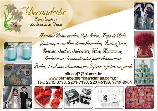 bernadethe bem casados, cupcakes, topos de bolos e lembrança