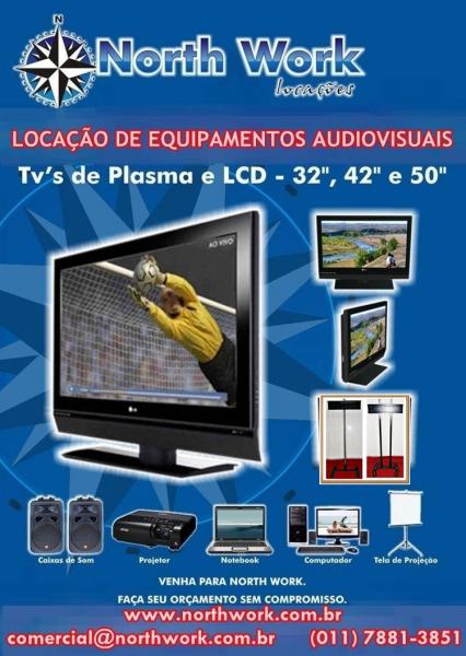 Aluguel de tvs de plasma e lcd, north work locaçoes