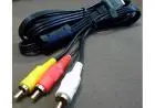Cabo AV Original Para PS1, PS2 é PS3 - Com Conectores Dourados Banhados á Ouro