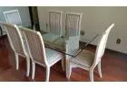 Mesa de vidro e 6 cadeiras